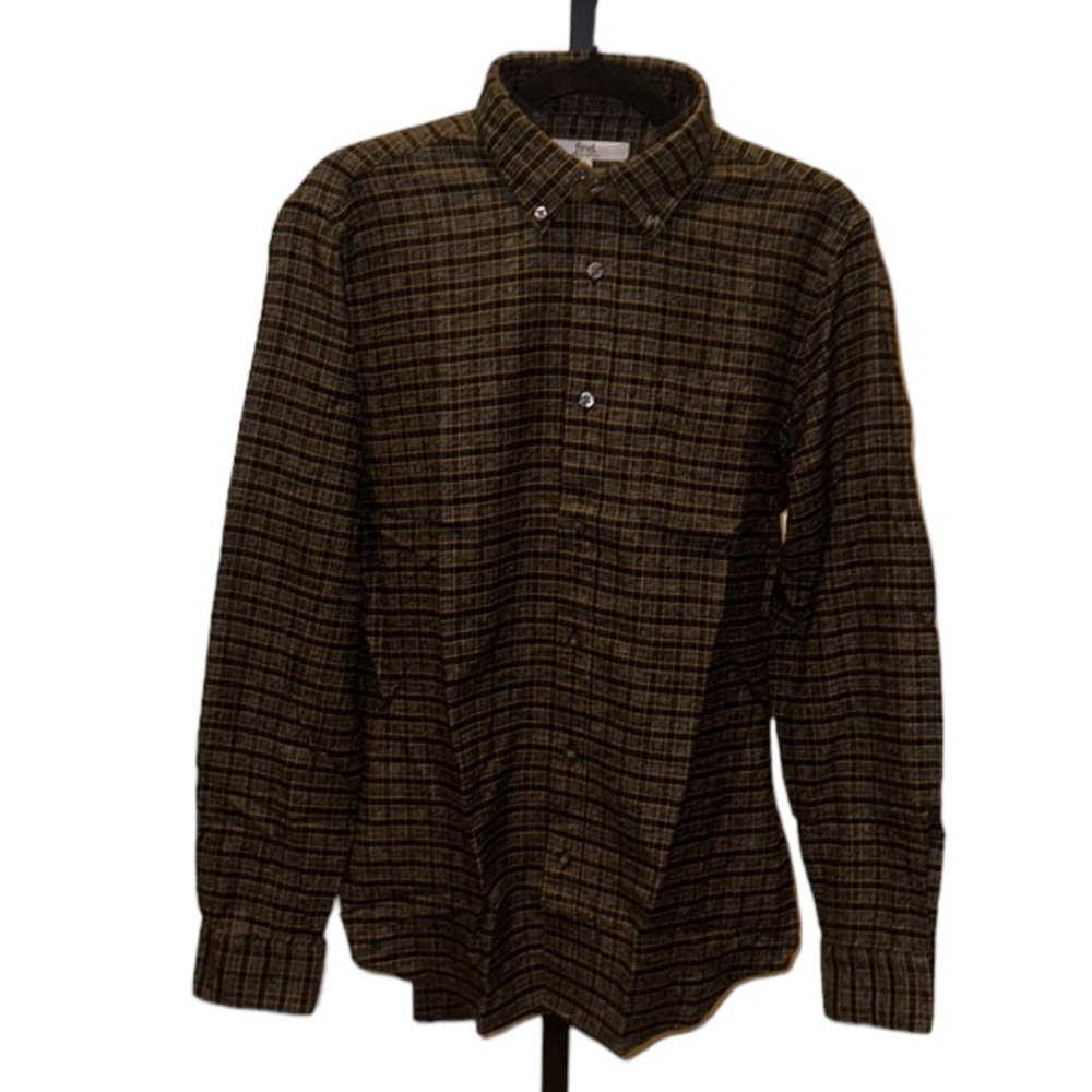 FIND. men’s Button Down Flannel Shirt